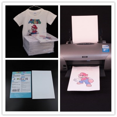 light no cut transfer paper/no cut heat transfer paper for light-colore cotton/heat transfer paper for light